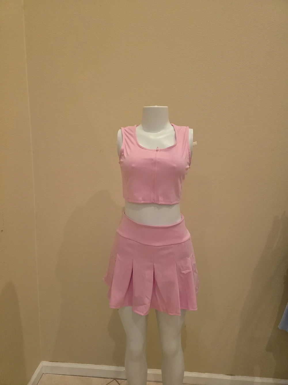 Brand New! Women’s Pink Active Pleated Skater Set